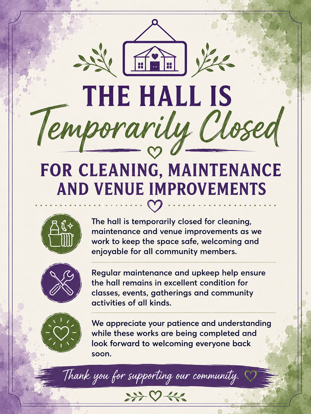 Hall Maintenance